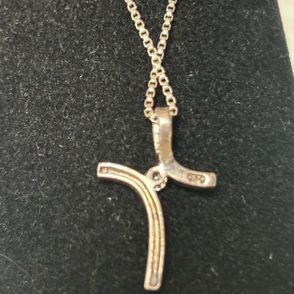 Sterling silver 925 cross with diamond - Picture 2 of 4